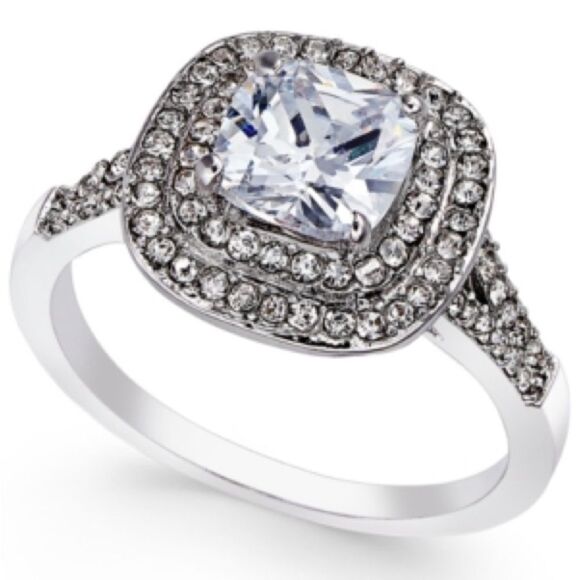 Charter Club Jewelry - Charter Club Double Halo Crystal Center Ring size 9